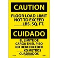 National Marker Co Bilingual Vinyl Sign - Caution Floor Load Limit Not To Exceed ESC87PB
